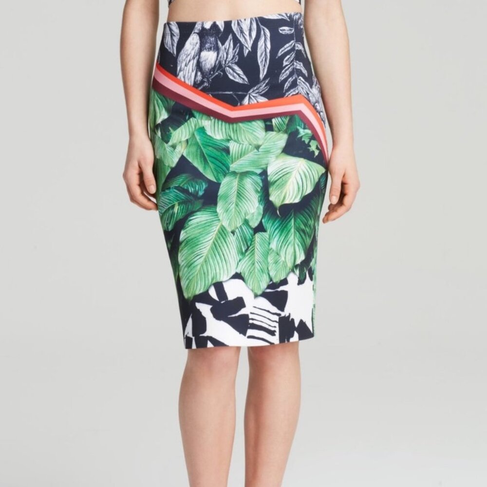 NWOT Clover Canyon Natures Divide Neoprene Pencil Skirt